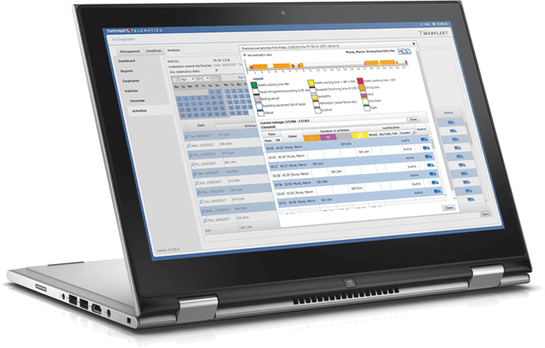 Remote download of tachograph data