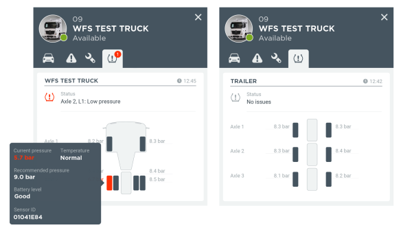 Tyre Pressure Monitoring LIve View 